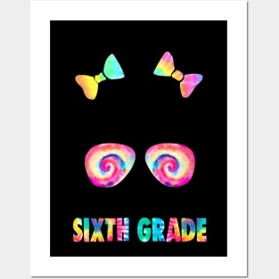 Little Miss Sixth Grade Messy Bun Girl Back To School Posters and Art